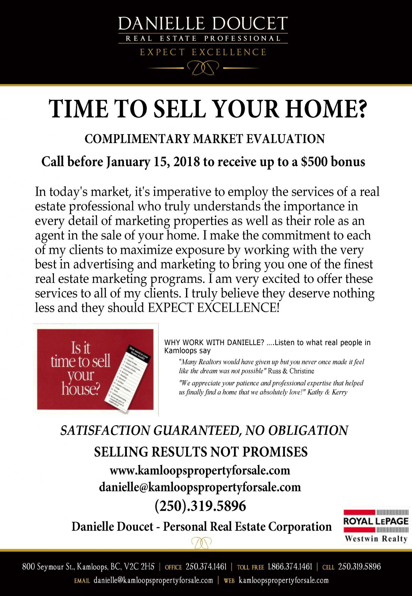 Kamloops Home Selling Offer